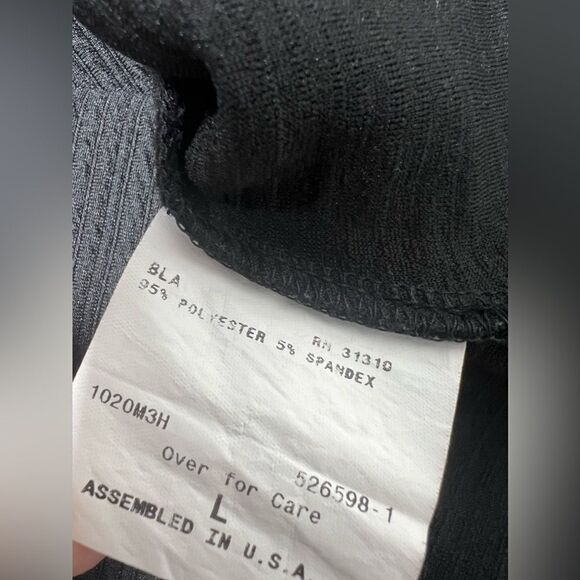 IZ Byer Textured Peplum Scoopneck Top Black Junior Size L - Picture 7 of 9